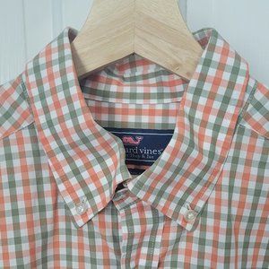 Gingham Vineyard Vines Men's Slim Fit Whale Button Down Shirt Cotton